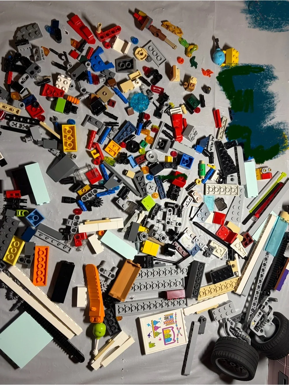 LEGO Mixed Bulk Lot 13.8 oz Bricks Plates Wheels Technic Parts Assorted
